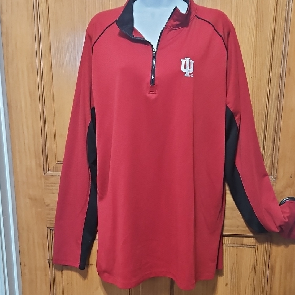 Red and Black Indiana Hoosiers Quarter-Zip Pullover